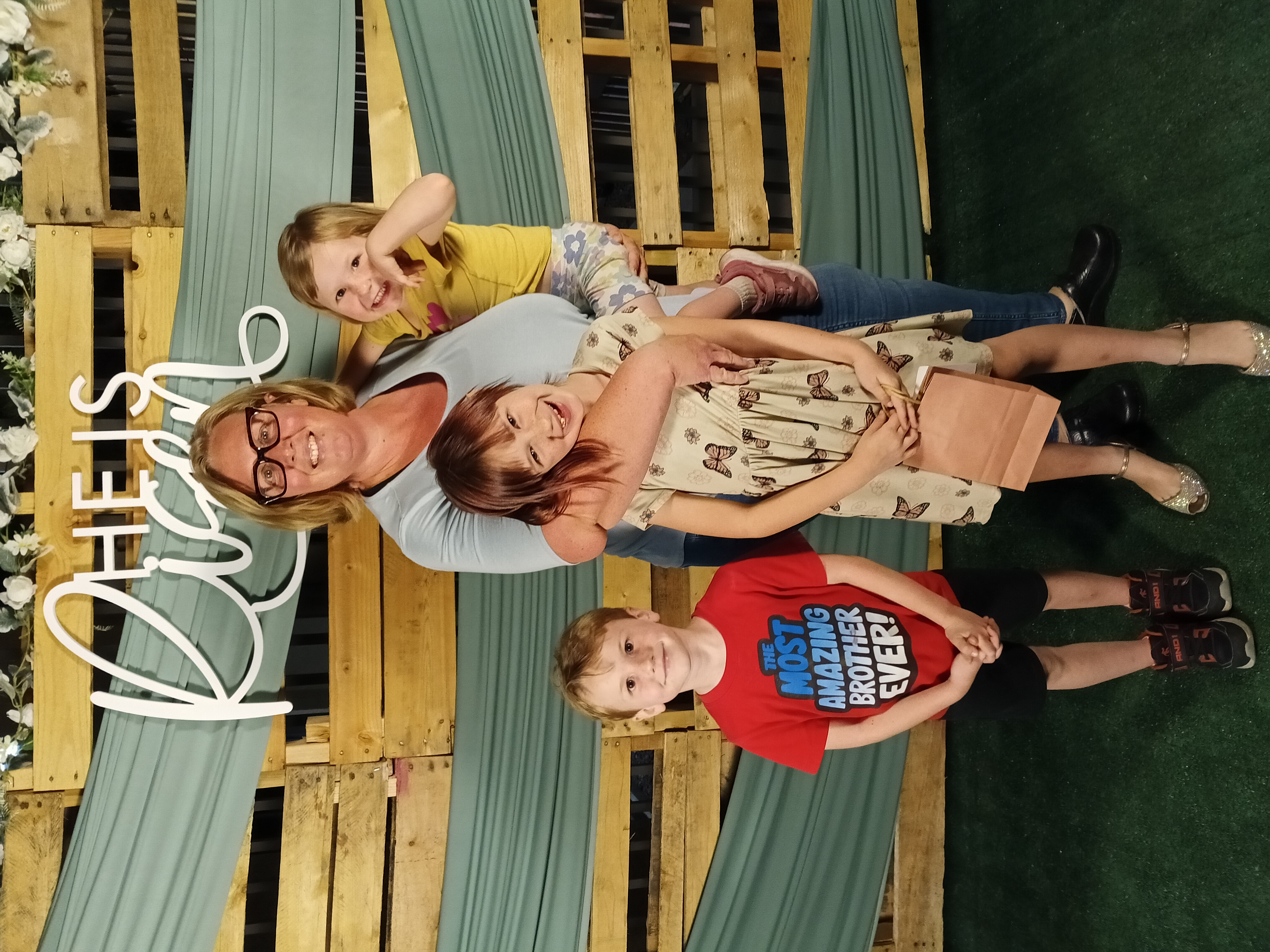 Audrey Talbert with her kids at Easter